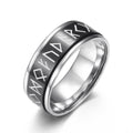 Runic Alphabet Fidget Spinner Ring (Black with Engrave - 9 US)