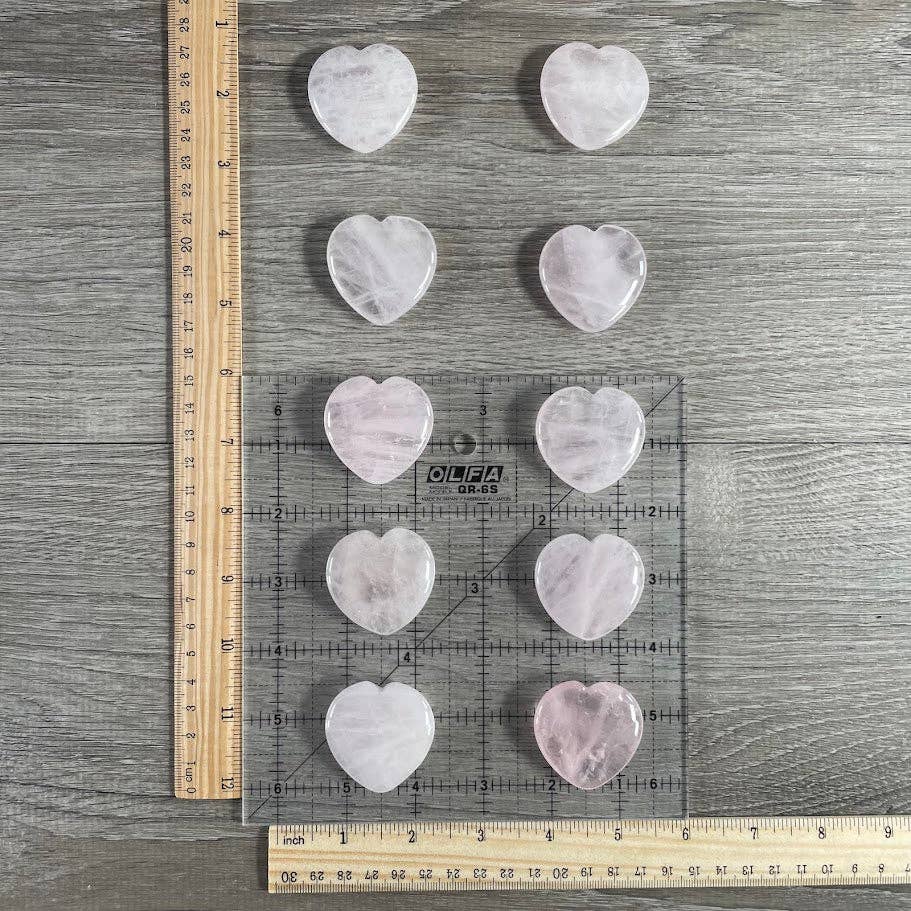 Flat Rose Quartz Heart