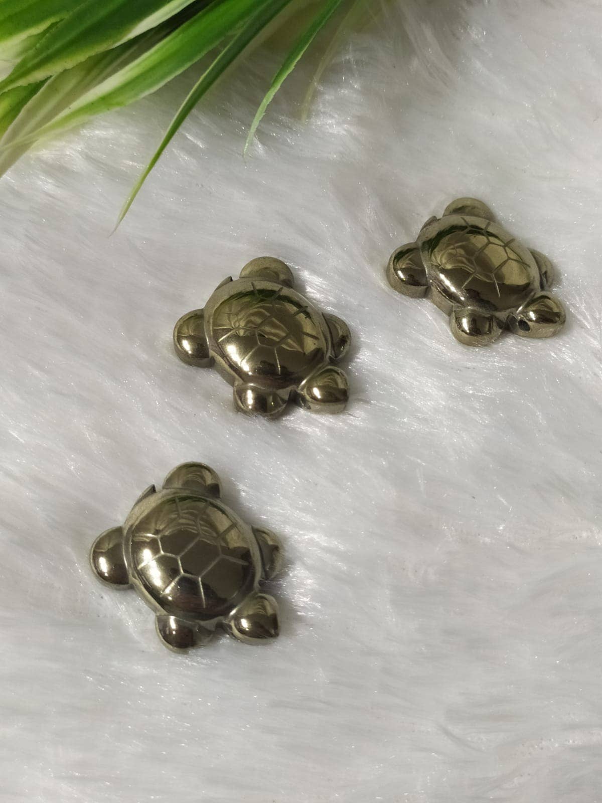 Gold Pyrite Turtle Charm