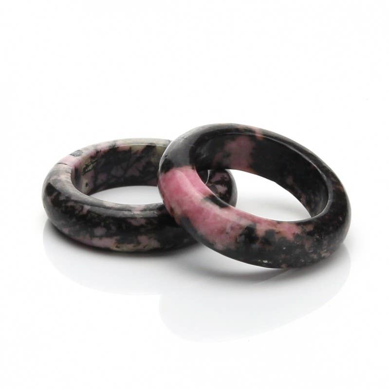 Rhodonite Natural Band Ring - US 8