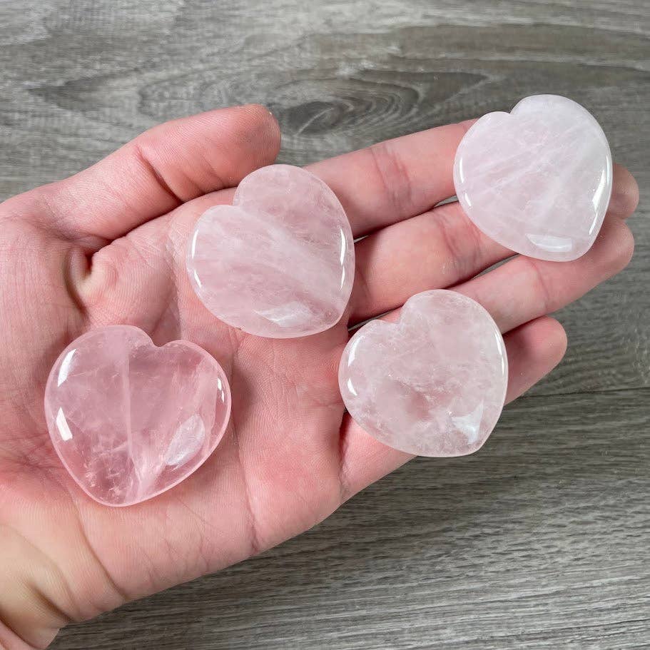 Flat Rose Quartz Heart