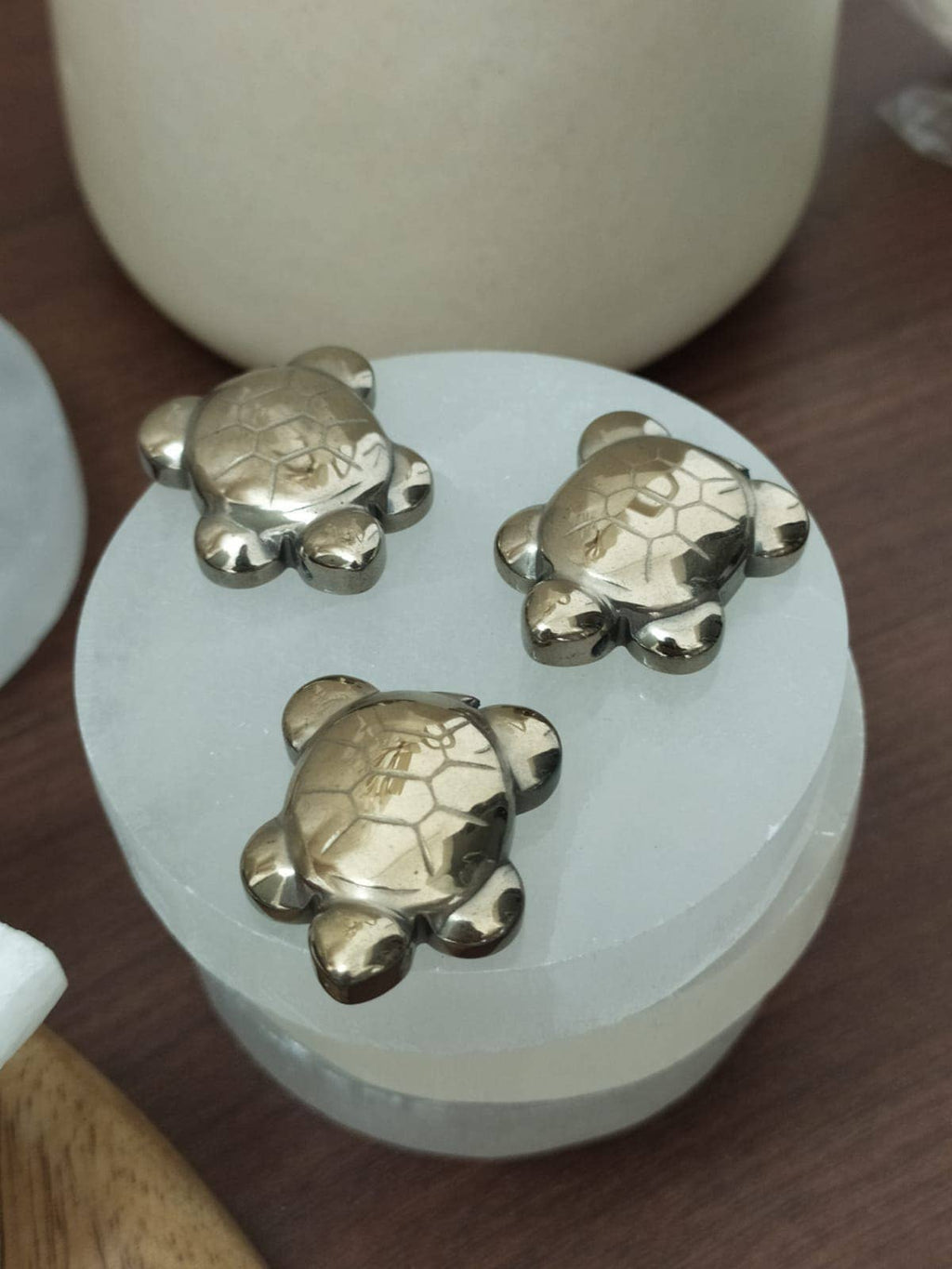 Gold Pyrite Turtle Charm