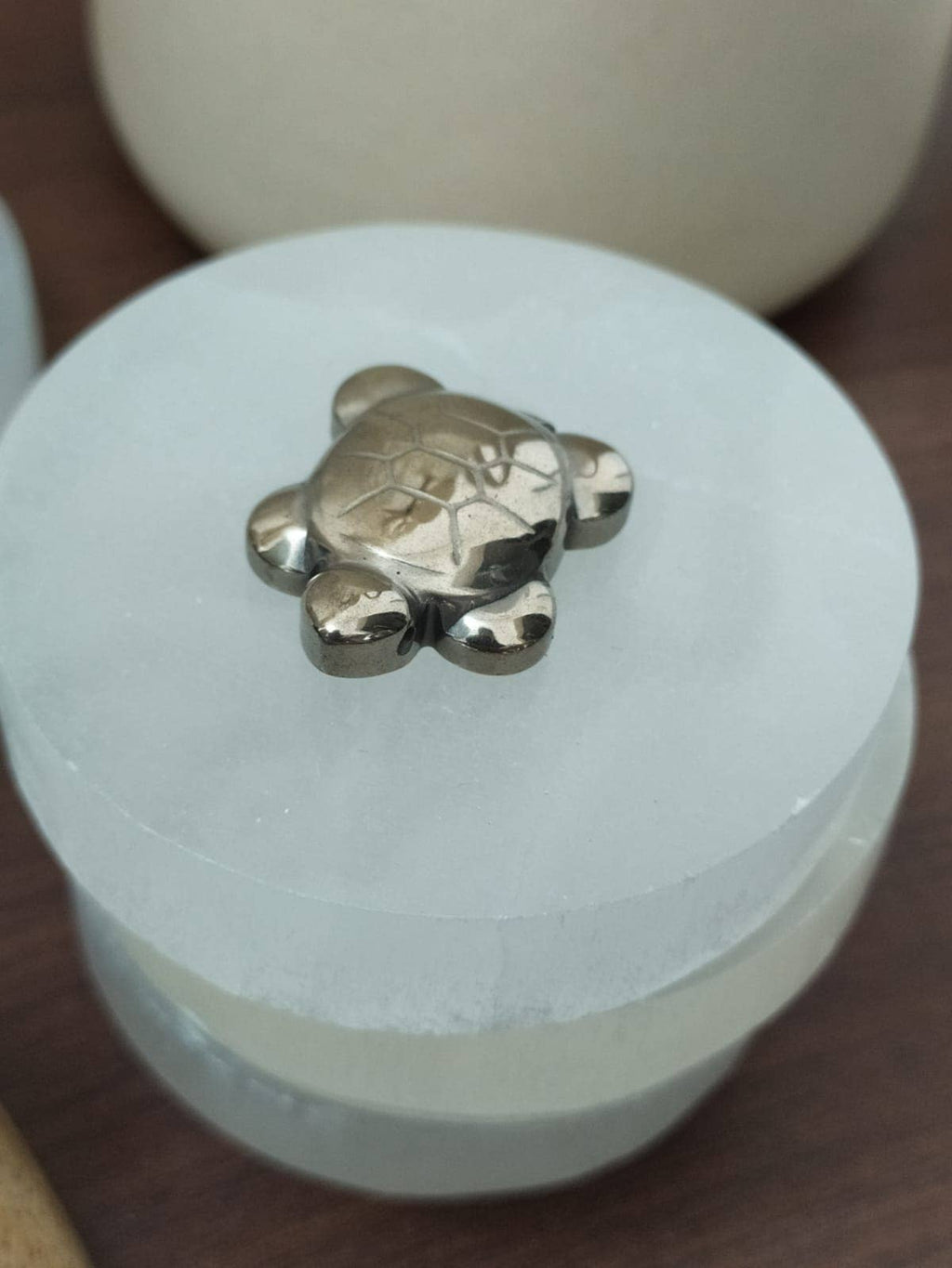 Gold Pyrite Turtle Charm