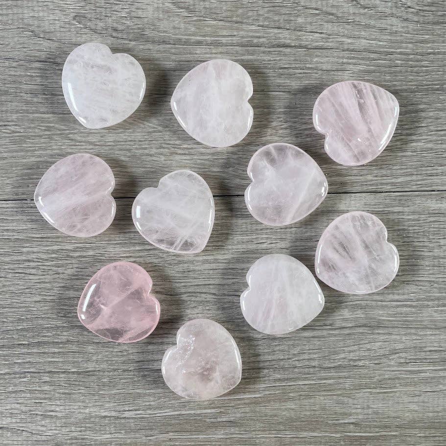 Flat Rose Quartz Heart