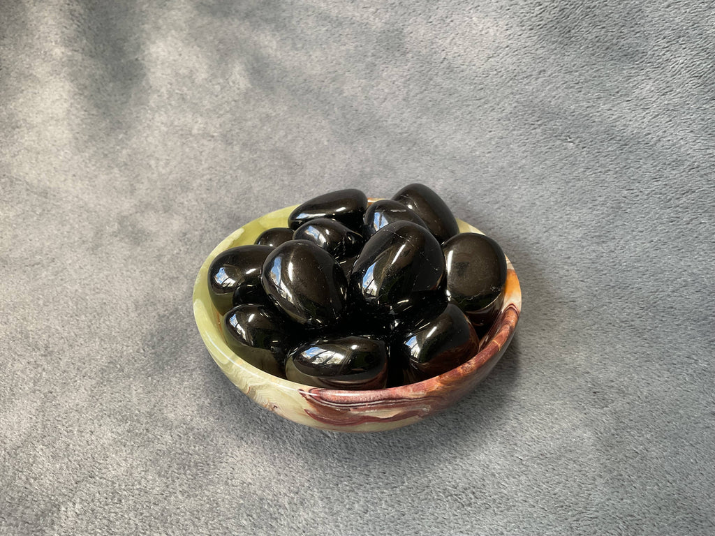Jet Tumbled Stones