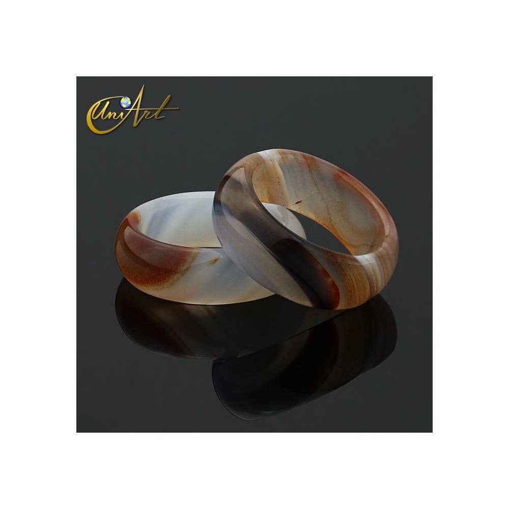 Agate Natural Band Ring (Wide) - US 11