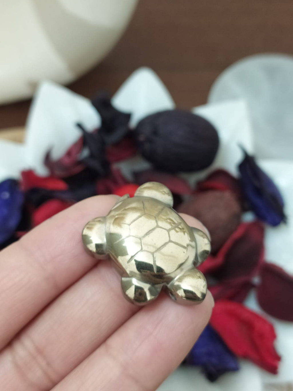 Gold Pyrite Turtle Charm