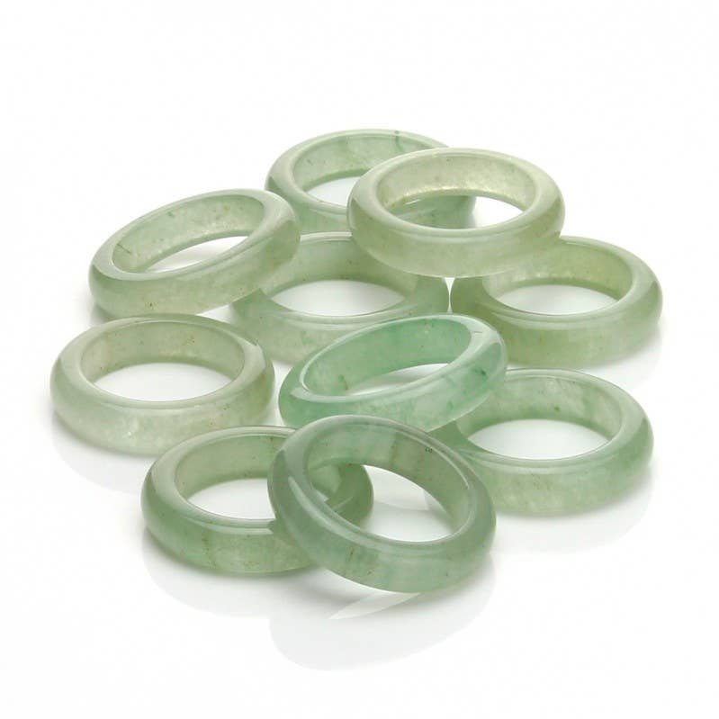 Green Aventurine Natural Band Ring - US 8