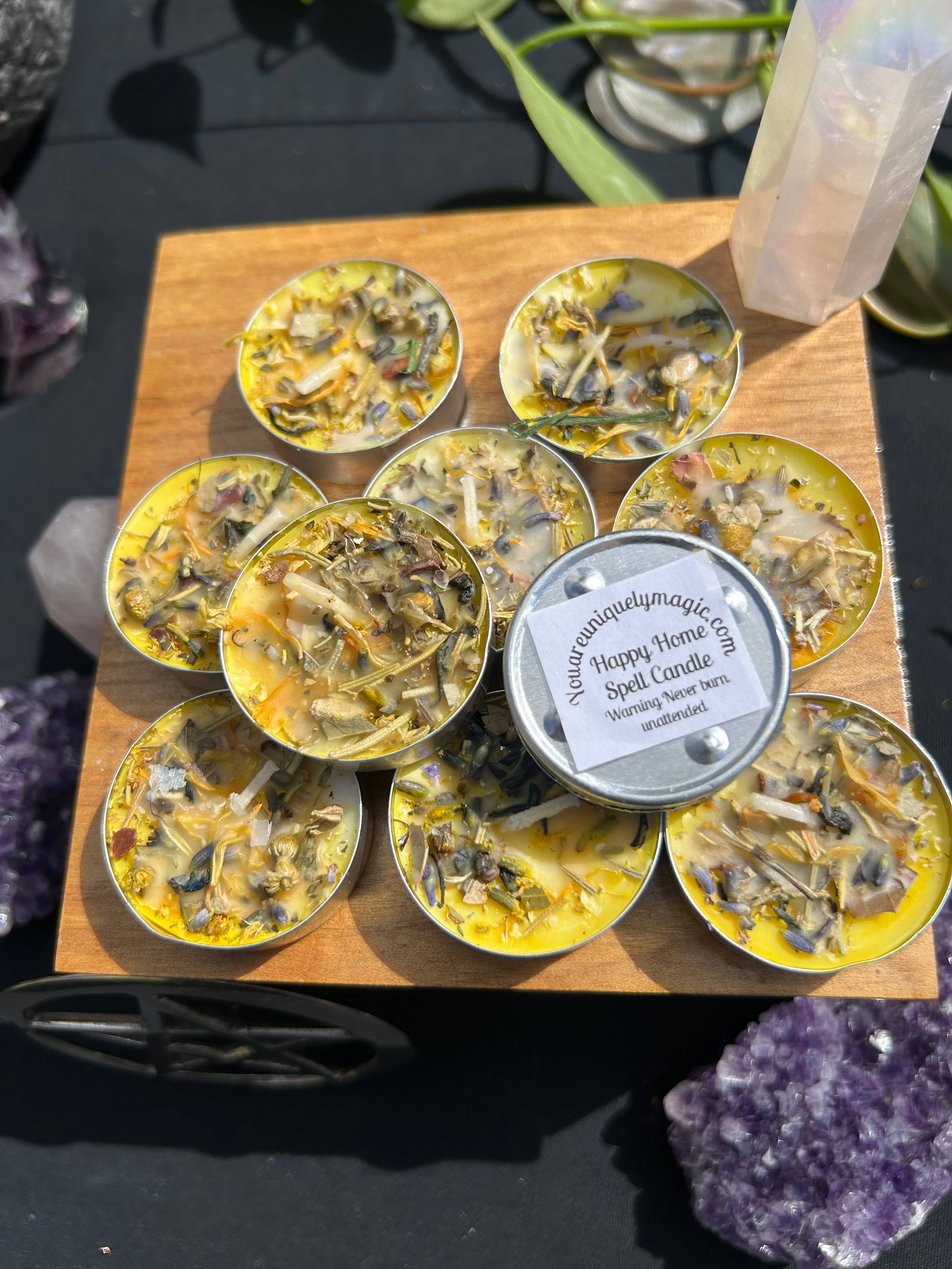 Happy Home, To Bring Peace Tealight Spell Candles