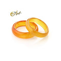 Amber Agate Natural Band Ring - US 9