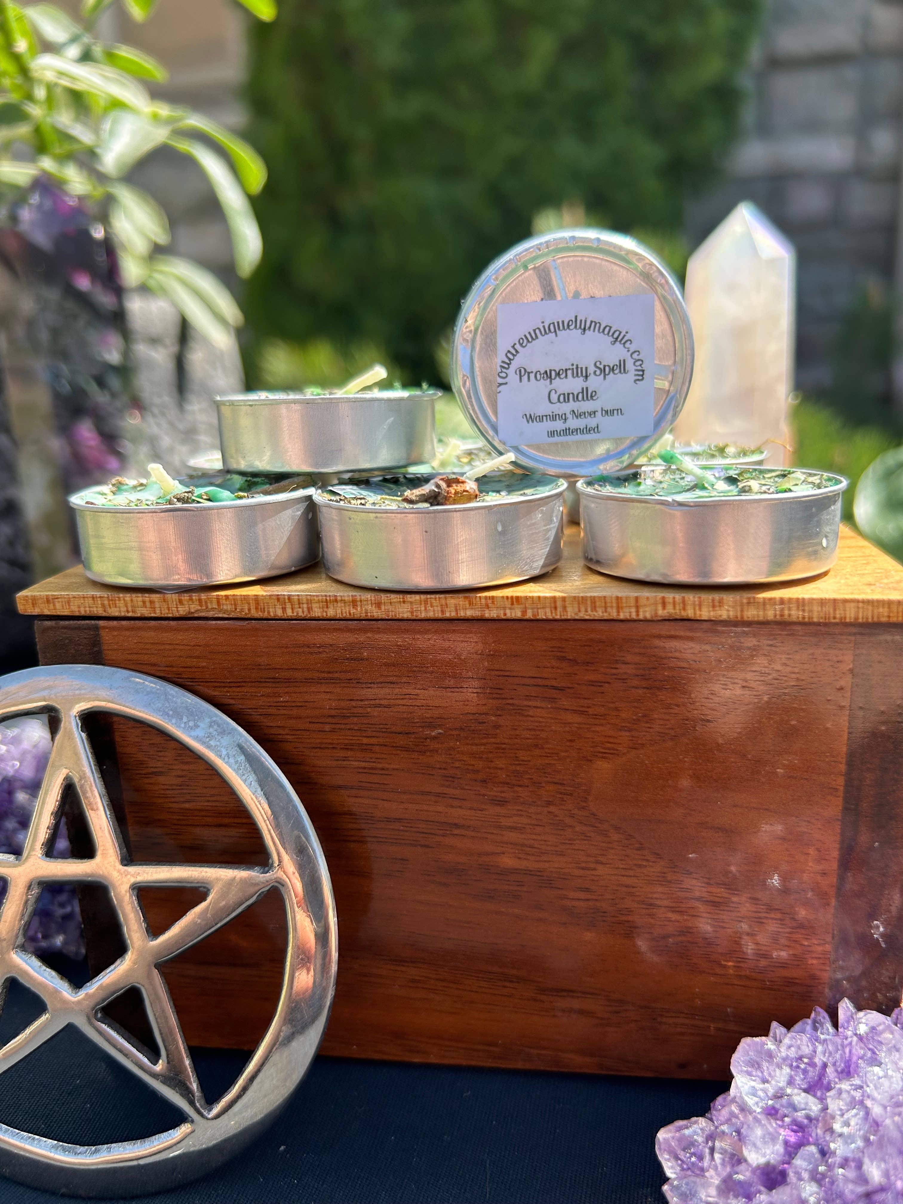 Prosperity And Wealth Tealight Spell Candles