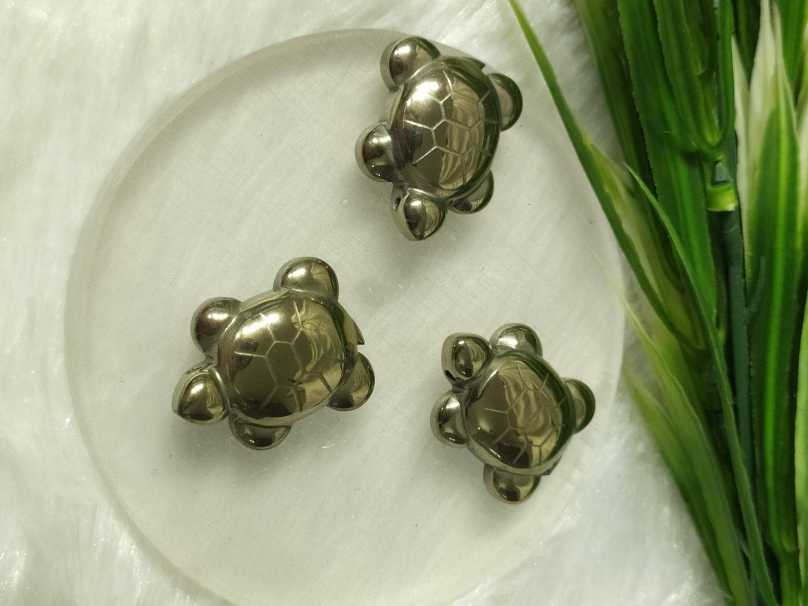 Gold Pyrite Turtle Charm