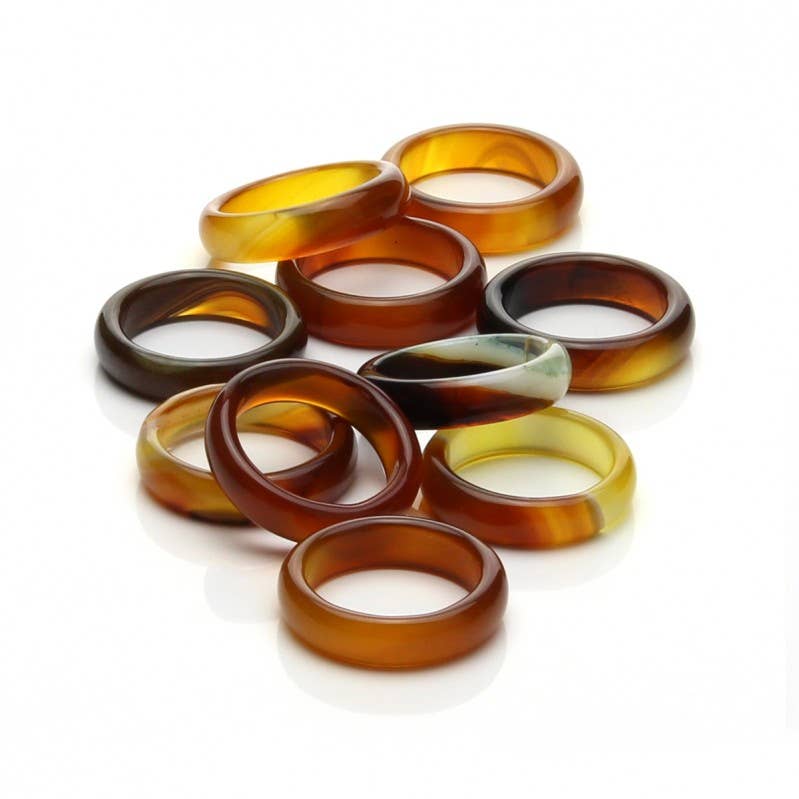 Miracle Agate Natural Band Ring - US 6